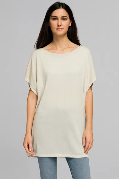 Incashmere Silk/cashmere Blend Color Block Tunic In Gray