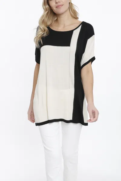Incashmere Silk/cashmere Blend Color Block Tunic In White