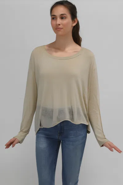 Incashmere Silk/cashmere Blend Drop Needle Stitch Pullover Top In Gray