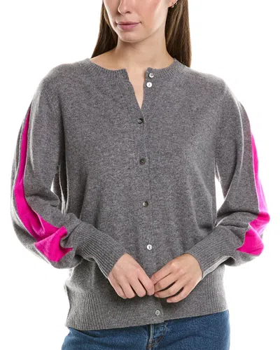 Incashmere Splice Cashmere Cardigan In Gray