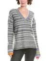 Incashmere Striped Wool & Cashmere -blend Sweater In Gray