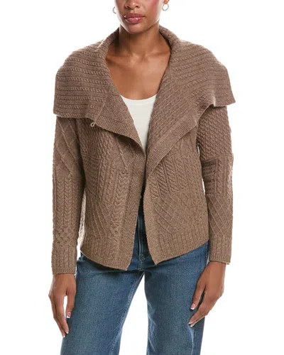 Incashmere Textured Wool & Cashmere-blend Wrap Sweater In Brown