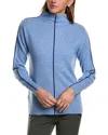 Incashmere Tipped Mock Neck Cashmere Sweater In Blue