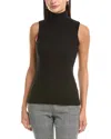 Incashmere Turtleneck Cashmere Tank Sweater In Black
