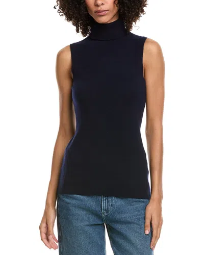 Incashmere Turtleneck Cashmere Tank Sweater In Blue