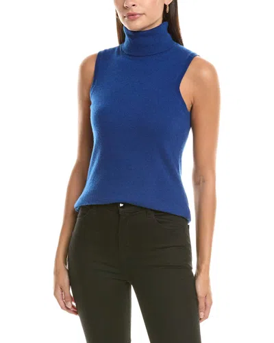 Incashmere Turtleneck Cashmere Tank Sweater In Blue
