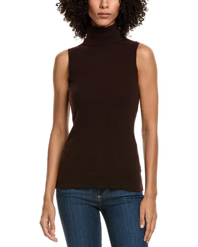 Incashmere Turtleneck Cashmere Tank Sweater In Brown