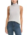 Incashmere Turtleneck Cashmere Tank Sweater In Gray