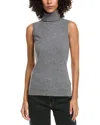 Incashmere Turtleneck Cashmere Tank Sweater In Gray