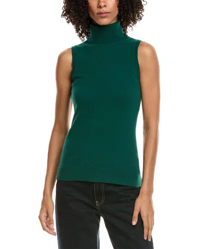 Incashmere Turtleneck Cashmere Tank Sweater In Green