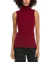 Incashmere Turtleneck Cashmere Tank Sweater In Red