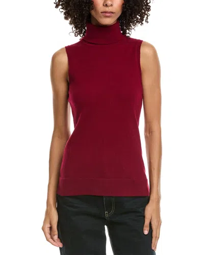 Incashmere Turtleneck Cashmere Tank Sweater In Brown