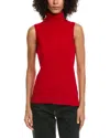 Incashmere Turtleneck Cashmere Tank Sweater In Red