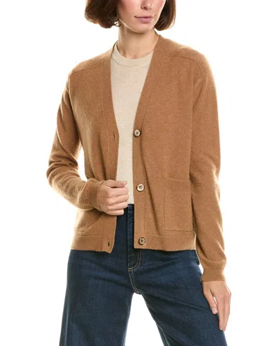 Incashmere V-neck 100% Cashmere Cardigan In Brown