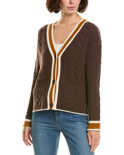 Incashmere Wool & Cashmere-blend Cable Cardigan In Brown