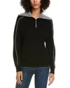 Incashmere Zipper Big Polo 1/4-zip Wool & Cashmere-blend Sweater In Black