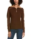 Incashmere Zipper Big Polo 1/4-zip Wool & Cashmere-blend Sweater In Brown