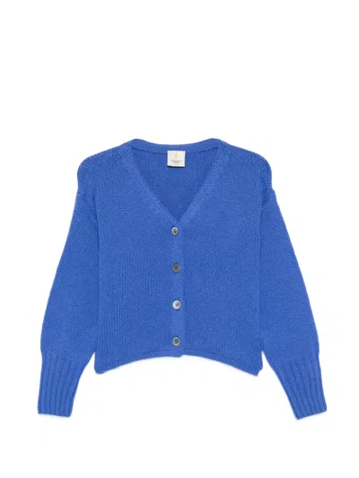 Incentive! Cashmere Buttoned V-neck Cardigan In Blue