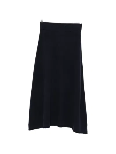 Incentive! Cashmere High-waisted A-line Midi Skirt In Blue