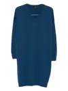 Incentive! Cashmere V-neck Cashmere Midi Dress In Blue