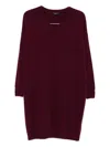 Incentive! Cashmere V-neck Cashmere Midi Dress In Burgundy