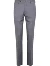Incotex High-waisted Virgin Wool Chino Pants In Gray