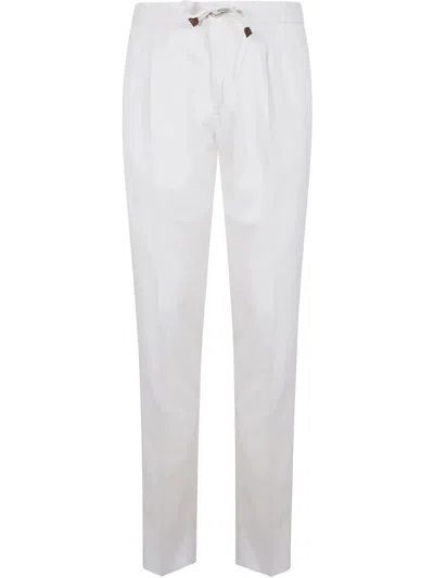 INCOTEX TAPERED FIT TROUSERS,1W0078.9402A 002 WHITE