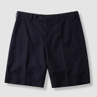 Pre-owned Incotex $340  Men's Blue Slim Fit Linen And Cotton-blend Shorts Size It56/us40