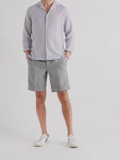 Pre-owned Incotex $340  Men's Gray Classic Cotton Chinolino Shorts Size It 50 / Us 34