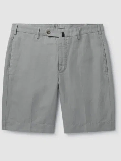 Pre-owned Incotex $340  Men's Gray Cotton/linen Classic Chinolino Shorts Size 56