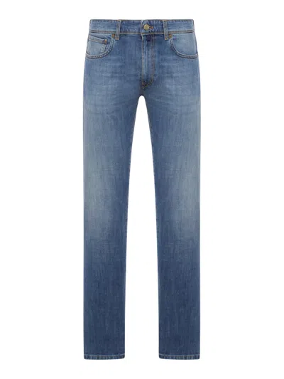 Incotex 5 Pocket Jeans In Cotton Denim In Blue