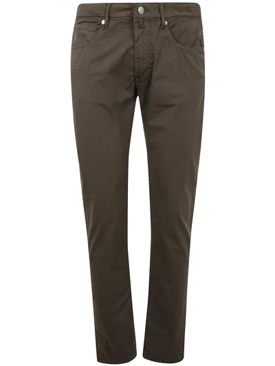 Incotex 5 Pockets Denim Stretch In Brown