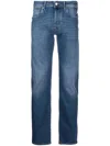 Incotex Faded Denim Trousers Featuring Belt Loops In Blue