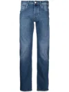 Incotex 5 Pocket Denim Straight Washed In Blue