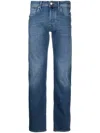 Incotex Faded Denim Trousers Featuring Belt Loops In Blue