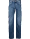 Incotex Faded Denim Trousers Featuring Belt Loops In Blue