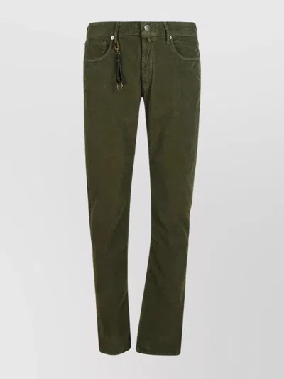 INCOTEX 5POCKETS LEATHER DETAIL TROUSERS