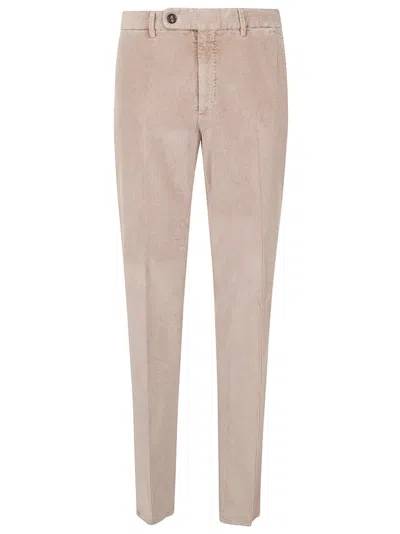 Incotex Antique Pink Stretch Corduroy Trousers With Sleek Design In Neutral