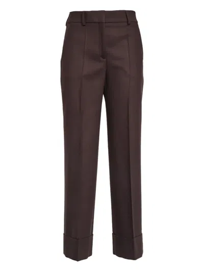 Incotex Arlys Cuffed-hem Tailored Trousers In Brown