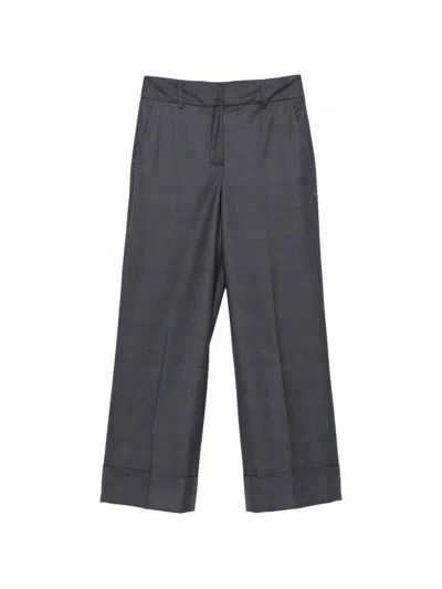 Incotex Arlys Pressed-crease Turn-up Trousers In Blue