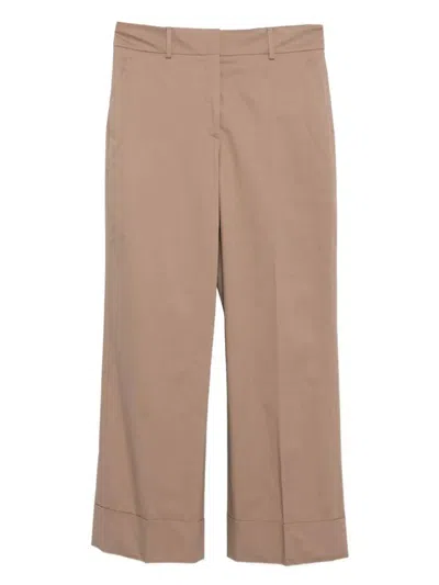 Incotex Arlys Wide-leg Cuffed Cotton Trousers In Neutral