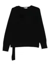 Incotex Asymmetric-neckline Side-slit Sweater In Black