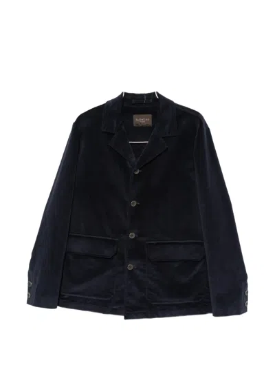 Incotex Bacaro Corduroy-textured Button-up Jacket In Blue