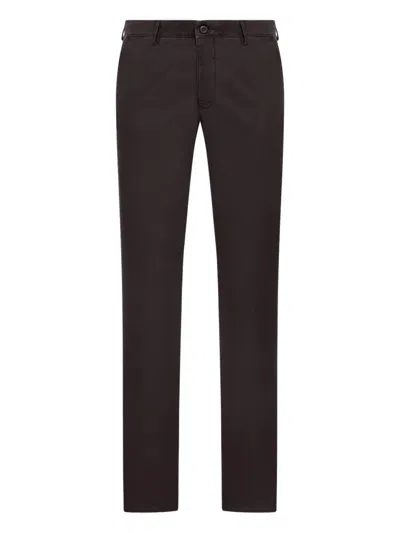 Incotex Back Pockets Cotton Trousers In Black