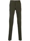 Incotex Batavia Pressed-crease Slim-fit Trousers In Green