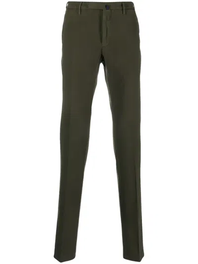 Incotex Batavia Pressed-crease Slim-fit Trousers In Green