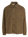 Incotex Beige Check Print Overshirt In Beige