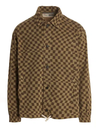 Incotex Beige Check Print Overshirt
