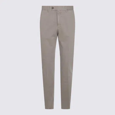 Incotex Beige Cotton Pants In Dove Grey