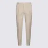 Incotex Front Pleated Trousers Belt Loops In Latte